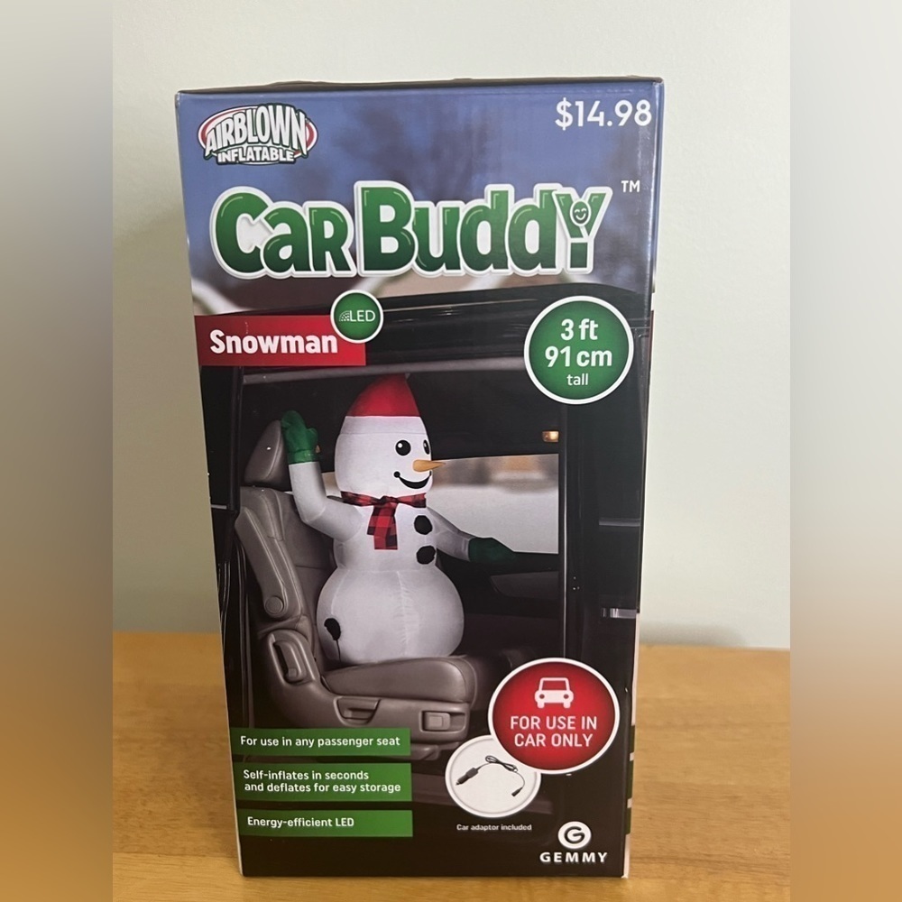NEW Gemmy Airblown Inflatable Snowman Car Buddy with 3 Ft car plug